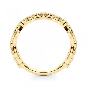 Antique Style Diamond Wedding Band Ring 18K Yellow Gold (0.20ct)